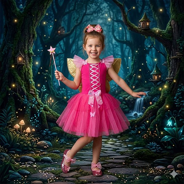Fantasia Infantil Fada Borboleta Feminina Fan