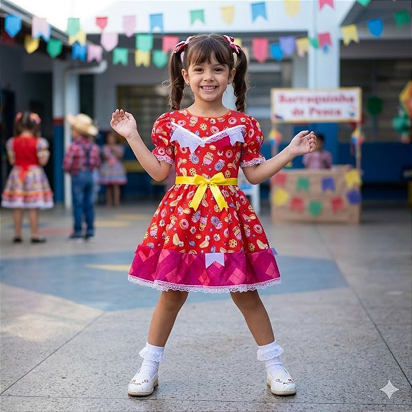 Fantasia Infantil Festa Junina - Bandeiras e Doces  BM