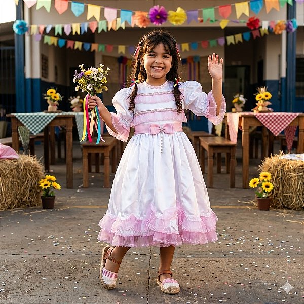Fantasia Infantil Festa Junina Feminino Noivinha 04