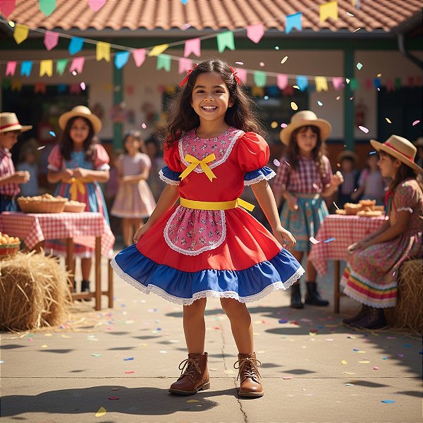 Fantasia Infantil Festa Junina Feminino - Carlotinha
