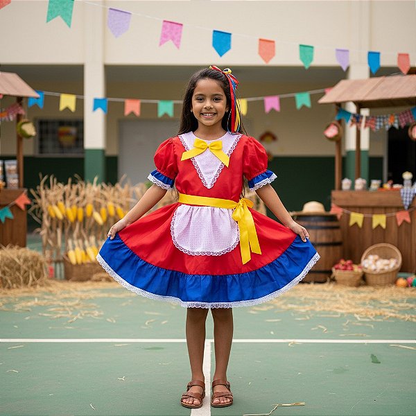 Fantasia Infantil Festa Junina Feminino - Rendinhas Smp