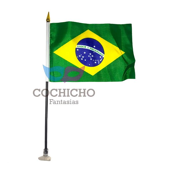 Mini Bandeira Brasil c/ Haste Enfeite