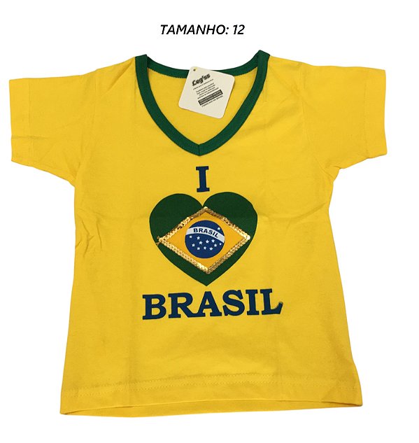 Camiseta Brasil I Love Infantil