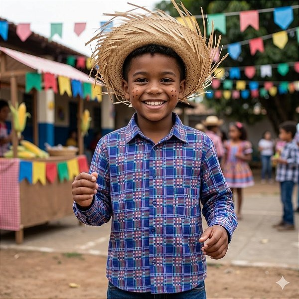 Camisa Xadrez Infantil Quadrados Festa Junina Lj