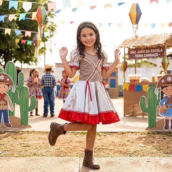 Fantasia Infantil Festa Junina Feminino Cangaceira MC Loja