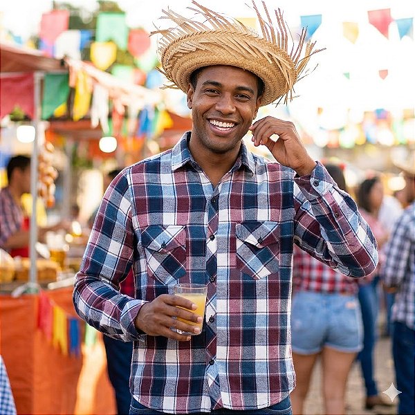 Camisa Xadrez Adulto Festa Junina Flcd