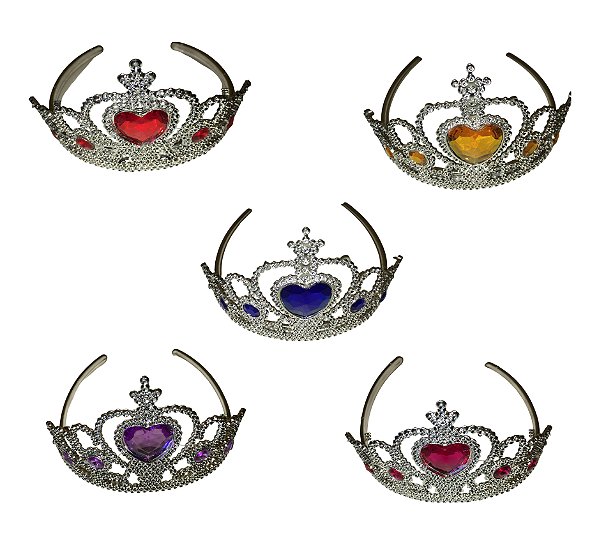 Tiara Princesa Móvel Plástico Prata