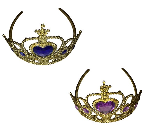 Tiara Princesa Móvel Plástico Ouro