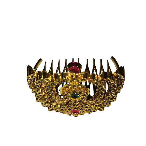 Tiara Mini Coroa de Pente Ouro