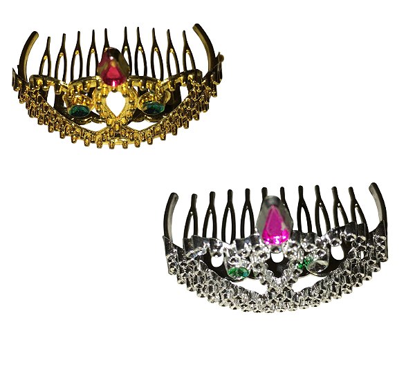 Tiara Mini Coroa de Pente Corações