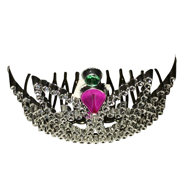 Tiara Mini Coroa Pontas prata
