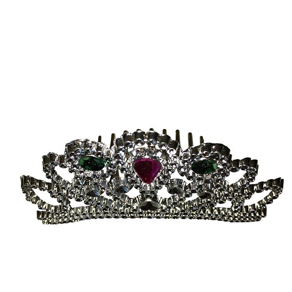 Tiara Média Coroa Curvada Prata