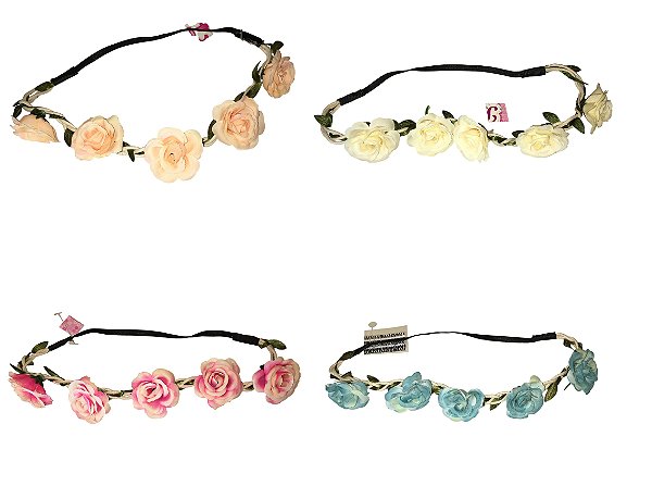 Tiara Mini Rosa c/ Elástico