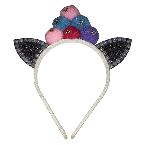Tiara Unicórnio Pom Pom