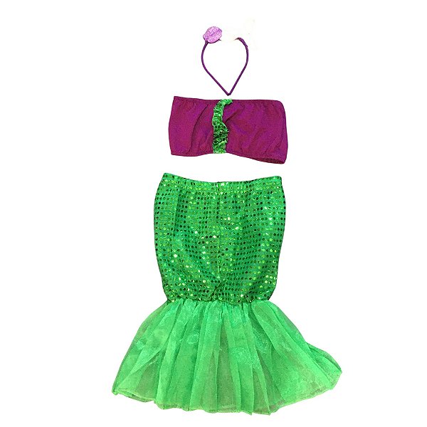 Fantasia Infantil Feminina Sereia Paête