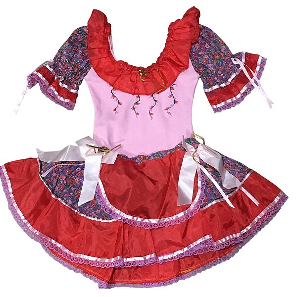 Conjunto Junino Feminino Pipas Infantil Festa Junina
