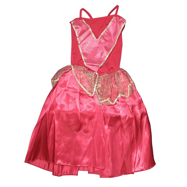 Fantasia Infantil Feminina Princesa Brilho Pink Lt