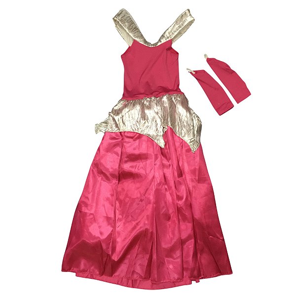Fantasia Infantil Feminina Princesa Alças Glitter Pink Lt