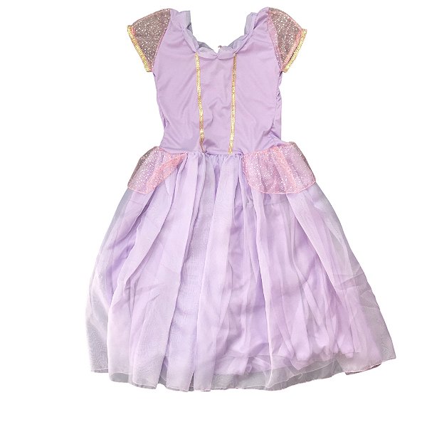 Fantasia Infantil Feminina Rapunzel Glitter Lj