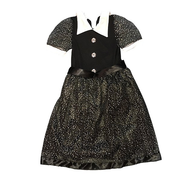 Fantasia Infantil Feminina Wandinha c/Brilho