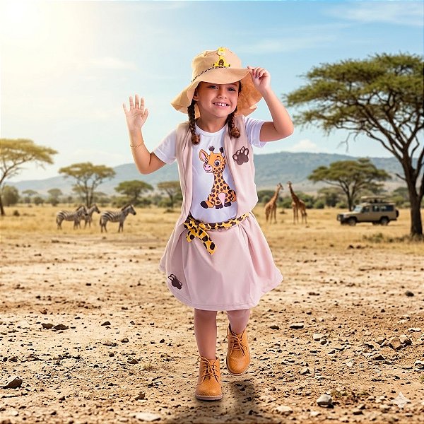Fantasia Infantil Conj Safari Feminina Muv