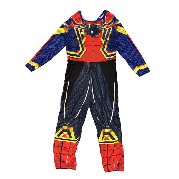 Fantasia Homem Aranha Azul e Ouro Longo Musculatura (M52)