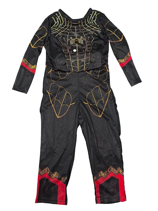 Homem Aranha Preto e Ouro Longo c/ Musculatura