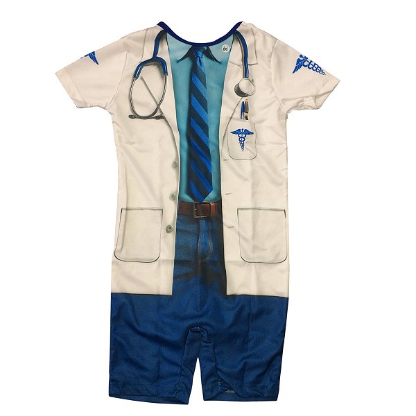 Fantasia Infantil Macacão Curto Médico