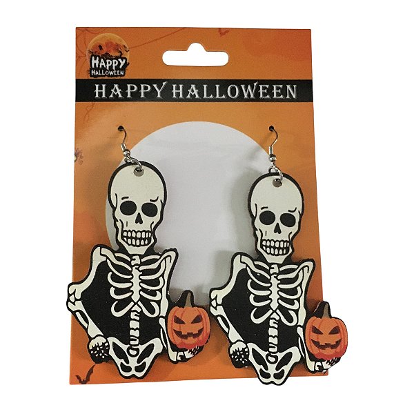 Brincos Caveira de Halloween