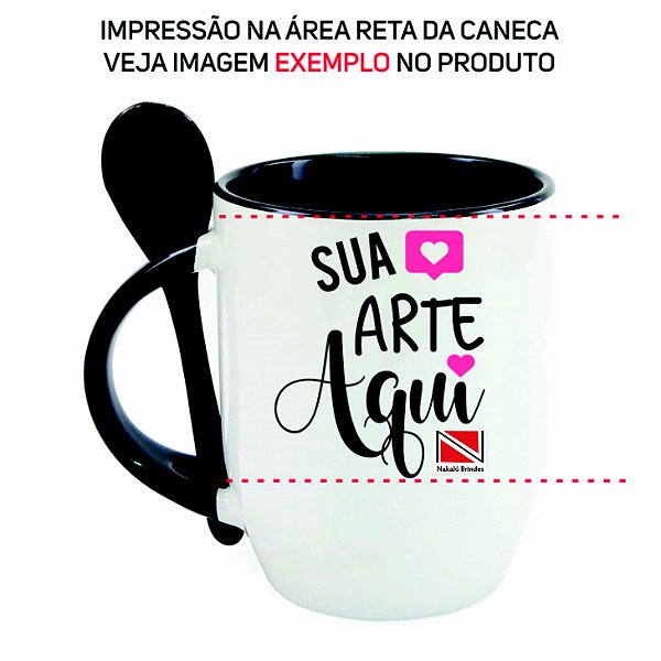 100 Canecas Personalizadas com Colher 325 ml