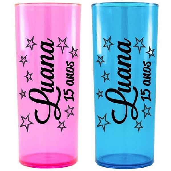 100 Copos Long Drink Transparentes Personalizados 330ml