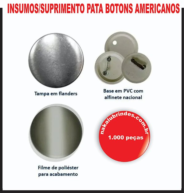 500 Suprimento para Botons 5,5 cm