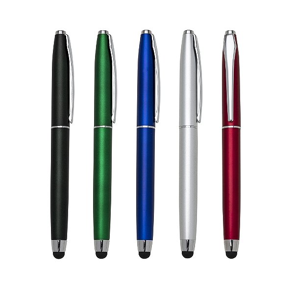 Kit 100 peças Caneta Plástica Touch Personalizada cód:ER197B