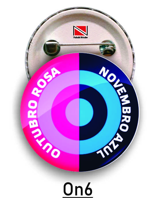 Boton Button Botton Outubro Rosa Novembro Azul 3,5cm- 100 PÇS