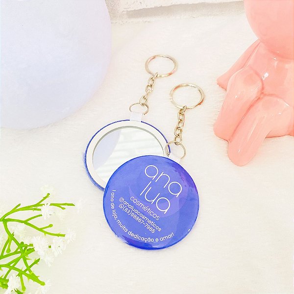 Chaveiro Espelho Personalizado - 5,5 cm - 1.000 Peças