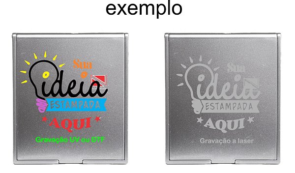 Kit 50 Espelhos Plásticos Duplo Quadrado Personalizado 10250