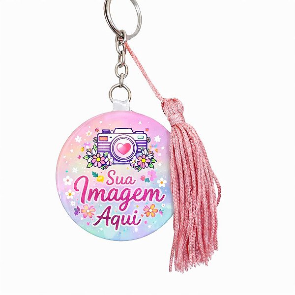 Espelho Chaveiro Personalizado com Tassel