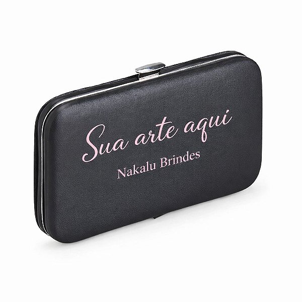 Kit Manicure 7 Peças Personalizado em Estojo de Couro Sintético - 01361B