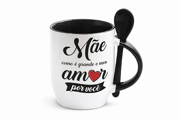 Caneca Personalizada com Colher – Presente Perfeito para o Dia das Mães