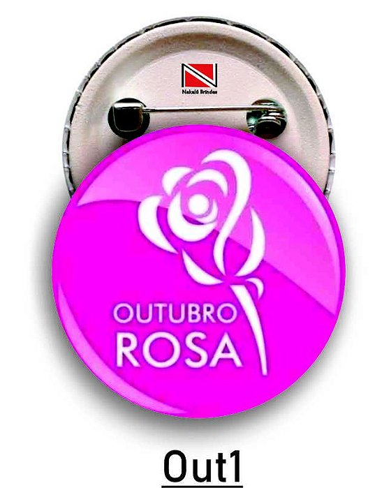 100 Botons Outubro Rosa 2,5 cm