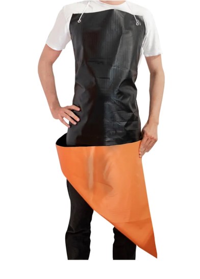 Avental de Trevira Dupla Face Preto/Laranja PL1000 Policap C/ Ilhós