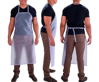 Avental Impermeável Vinil Transparente Açougue Cozinha