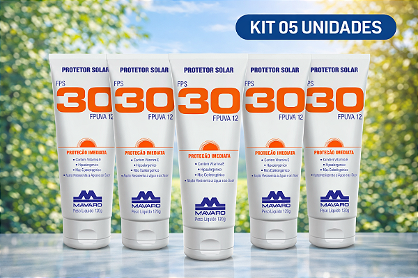 Kit 5 Protetor Solar Mavaro 30FPS 120g
