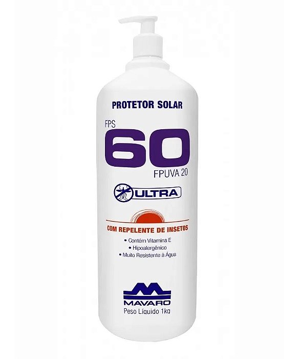 Protetor Solar 60 FPS Com Repelente Mavaro 1 KG