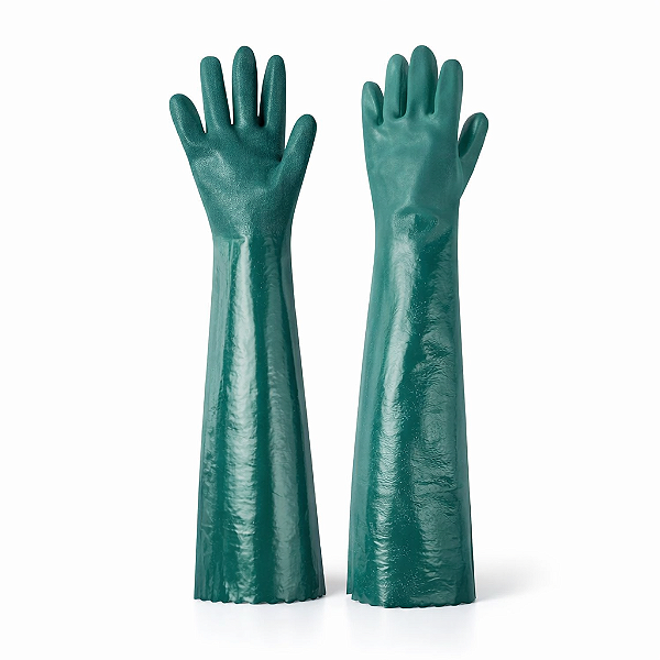 Luva de PVC Forrada Palma Áspera Plastcor 60cm CA 34570