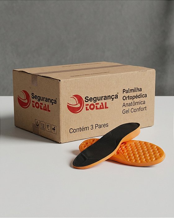 Palmilha Ortopédica Anatômica Gel PU Confort kit com 03 pares