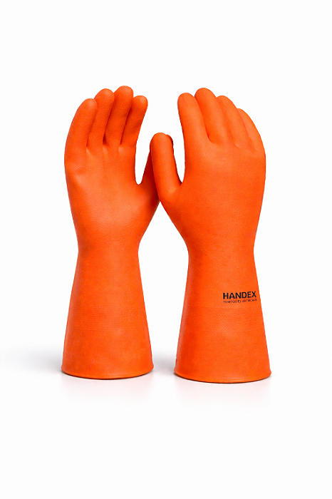 Luva de Látex Reforçada Laranja Handex CA 48112