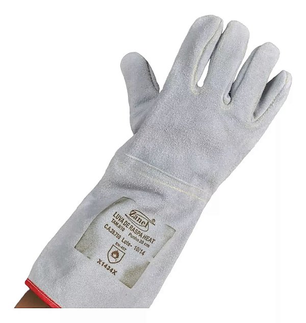 Luva de Raspa Com Forro Térmico 20cm Zanel