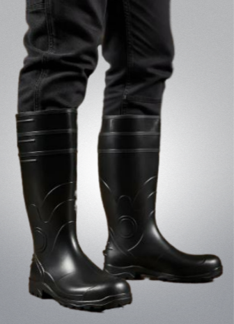 Bota Pvc Bico Aço Impermeavel Epi Cano Longo Preta Bracol