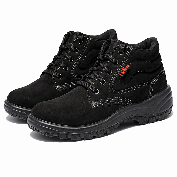 Botina Bico de PVC Nobuck Bidensidade Preto Dragon